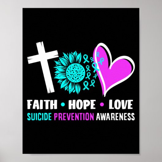 Geloof Hoop Liefde Steun Preventie Bewustwording Poster (Voorkant)