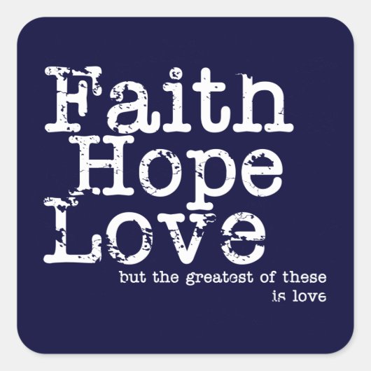 Geloof Hoop Liefde Stickers (Voorkant)