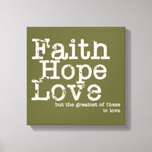 Geloof Hoop Liefde Verpakt Canvas Print