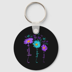 Geloof Hoop Liefde Vlinder Daisy Zelfmoordpreventi Sleutelhanger