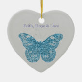 Geloof, hoop, liefde vlinder keramisch ornament (Voorkant)
