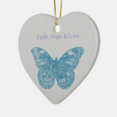 Geloof, hoop, liefde vlinder keramisch ornament (Links)