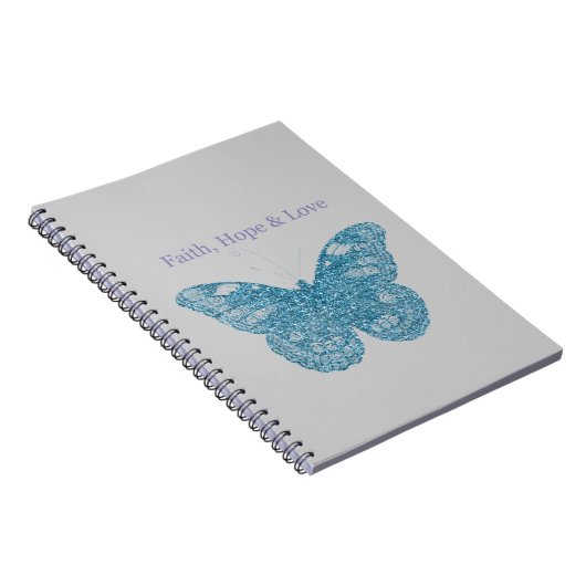 Geloof, hoop, liefde vlinder notitieboek (Rechterzijde)