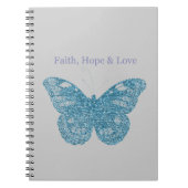 Geloof, hoop, liefde vlinder notitieboek (Voorkant)