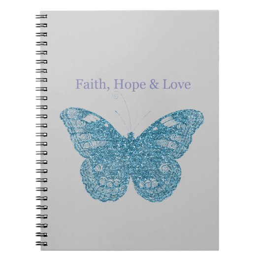 Geloof, hoop, liefde vlinder notitieboek (Voorkant)