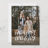Geloof hoop liefde vreugde religieuze kerstfoto feestdagenkaart (Voorkant)