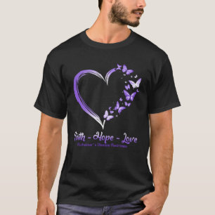 Geloof Hoop Liefde Ziekte van Alzheimer Hartvlinde T-shirt