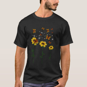 Geloof Hoop Liefde Zonnebloem Vlinder Christelijk  T-shirt