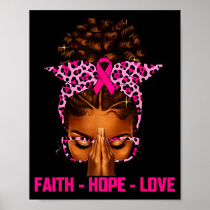 Geloof Hoop Liefde Zwarte Vrouwen Afro Christelijk Poster
