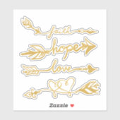 Geloof, hoop, liefdespijlen sticker (Vel)