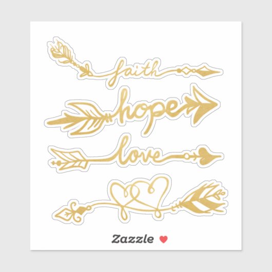 Geloof, hoop, liefdespijlen sticker (Vel)