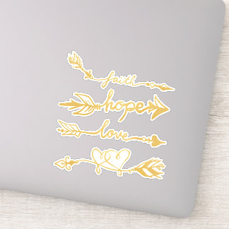 Geloof, hoop, liefdespijlen sticker