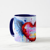 Geloof. Hoop. Liefs. koffie mok (Voorkant links)