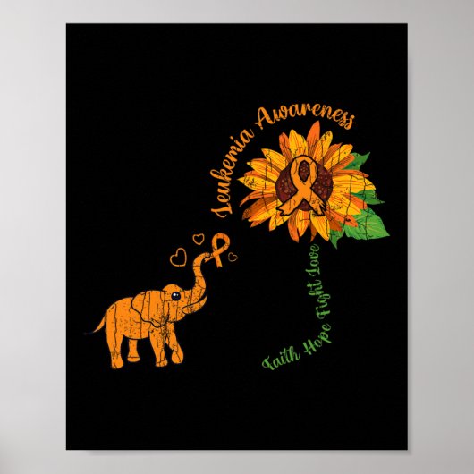 Geloof Hoop Vecht Liefde Leukemie Bewustzijn Lint  Poster (Voorkant)