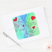 geloof hoop vierkante sticker (Envelop)