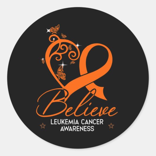 Geloof Hope Leukemia Awareness Gift Ronde Sticker (Voorkant)