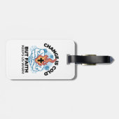 Geloof houdt ons warm - verheffend winterkunstwerk bagagelabel (Achterkant horizontaal)