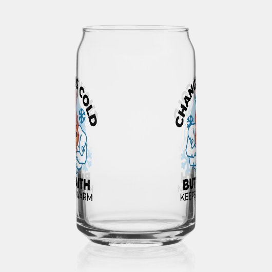 Geloof houdt ons warm - verheffend winterkunstwerk blikvorm glas (Rechts)