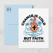 Geloof houdt ons warm - verheffend winterkunstwerk briefkaart (Voorkant / Achterkant)