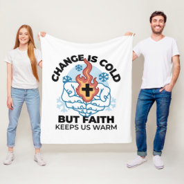 Geloof houdt ons warm - verheffend winterkunstwerk fleece deken