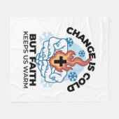 Geloof houdt ons warm - verheffend winterkunstwerk fleece deken (Voorkant (Horizontaal))