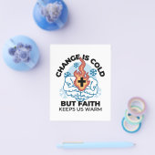 Geloof houdt ons warm - verheffend winterkunstwerk flyer (Enkel)