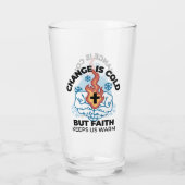 Geloof houdt ons warm - verheffend winterkunstwerk glas (Achterkant)