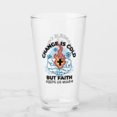 Geloof houdt ons warm - verheffend winterkunstwerk glas (Voorkant)