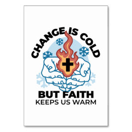 Geloof houdt ons warm - verheffend winterkunstwerk kaart