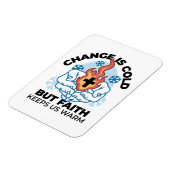 Geloof houdt ons warm - verheffend winterkunstwerk magneet (Linkerzijde)