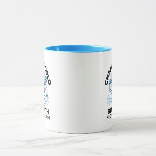 Geloof houdt ons warm - verheffend winterkunstwerk mok (Midden)