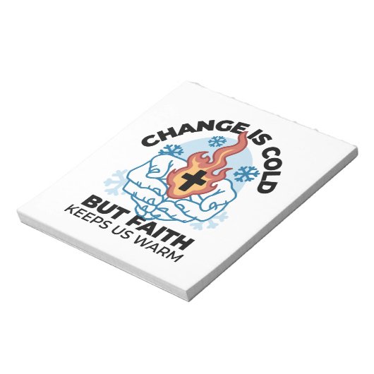 Geloof houdt ons warm - verheffend winterkunstwerk notitieblok (Linkerzijde)
