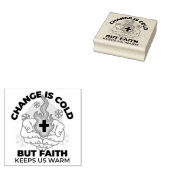 Geloof houdt ons warm - verheffend winterkunstwerk rubberstempel (Gestempeld)