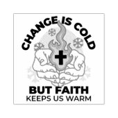 Geloof houdt ons warm - verheffend winterkunstwerk rubberstempel (Afrduk)