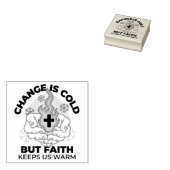 Geloof houdt ons warm - verheffend winterkunstwerk rubberstempel (Gestempeld)