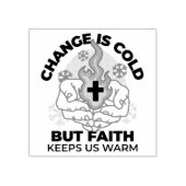Geloof houdt ons warm - verheffend winterkunstwerk rubberstempel (Afrduk)