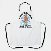 Geloof houdt ons warm - verheffend winterkunstwerk schort (Voorkant)