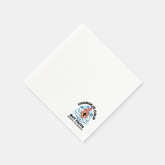 Geloof houdt ons warm - verheffend winterkunstwerk servet (Hoek)