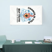 Geloof houdt ons warm - verheffend winterkunstwerk spandoek (Beurs)