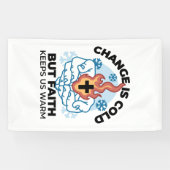 Geloof houdt ons warm - verheffend winterkunstwerk spandoek (Horizontaal)