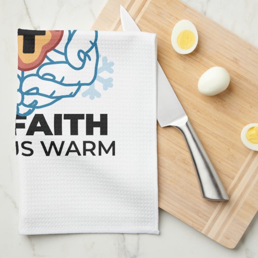 Geloof houdt ons warm - verheffend winterkunstwerk theedoek (Quarter Fold)