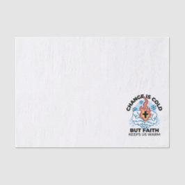 Geloof houdt ons warm - verheffend winterkunstwerk tissuepapier