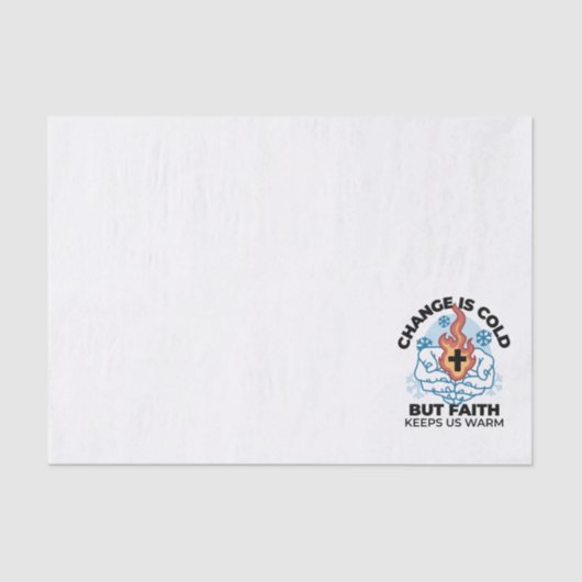 Geloof houdt ons warm - verheffend winterkunstwerk tissuepapier (Voorkant)