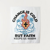 Geloof houdt ons warm - verheffend winterkunstwerk wandkleed (Voorkant)