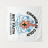 Geloof houdt ons warm - verheffend winterkunstwerk wandkleed (Voorkant (horizontaal))