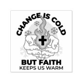 Geloof houdt ons warm - verheffend winterkunstwerk  zelfinktende stempel (Design)