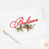 Geloof hulst ovale sticker (Envelop)