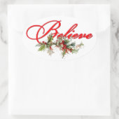 Geloof hulst ovale sticker (Tas)