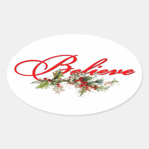Geloof hulst ovale sticker