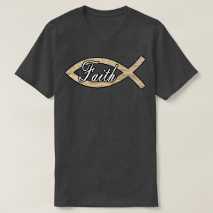 Geloof Ichthys Christendom Vissymbool Zand T-shirt